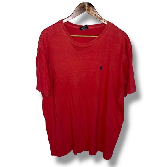 90s Polo Ralph Lauren Ralph Red Cotton S/S T-Shirt Sz XL - Picture 1 of 5